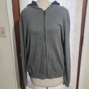 Banana Republic Men's Charcoal Navy Hoodie Cashmere Cotton Silk Size Large